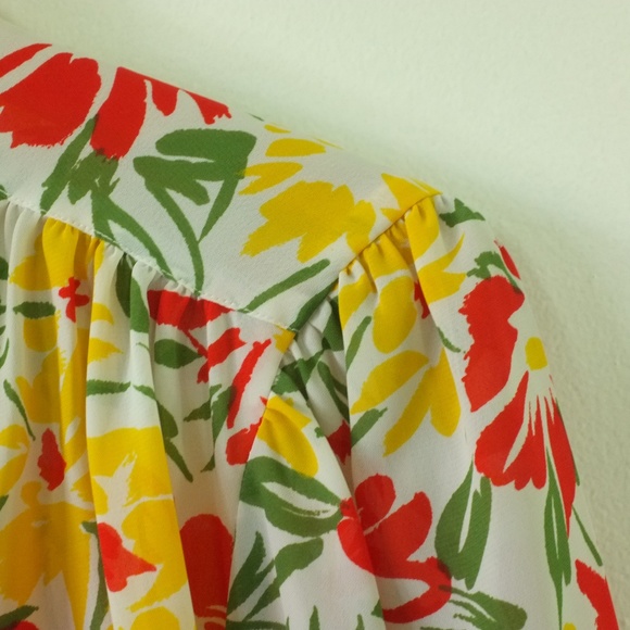 vintage floral blouse | vintage sheer floral top - Picture 9 of 13